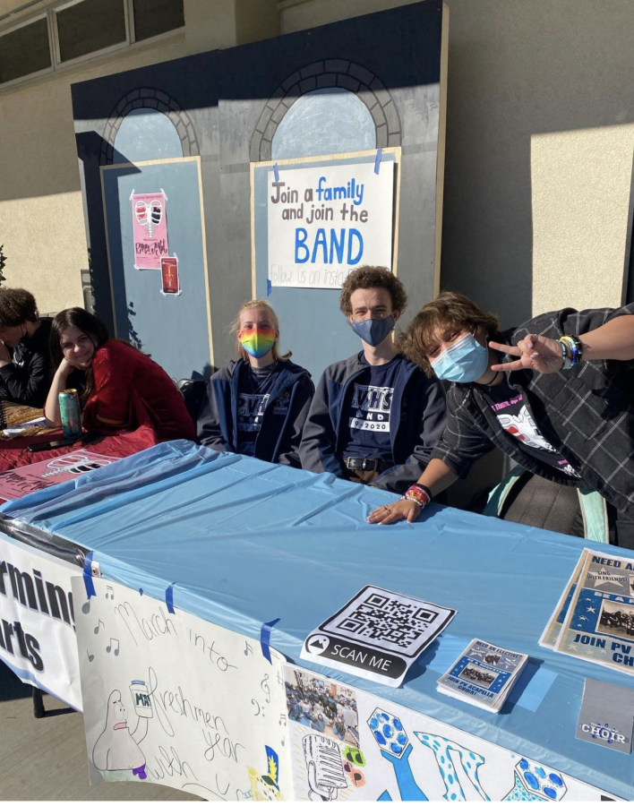 The PV bands booth during the 8th Grade Visitation Day.