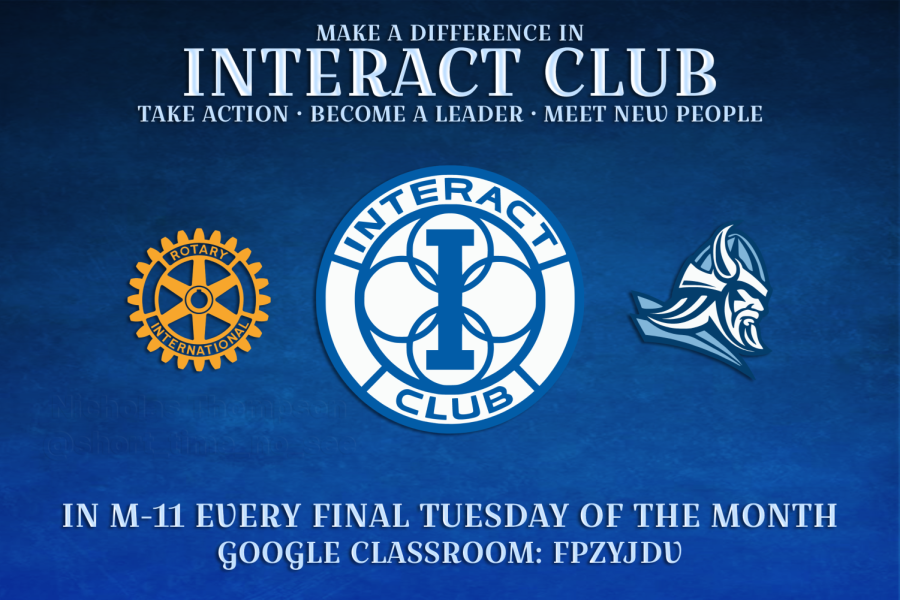 Make a difference in Interact Club. Take action, become a leader, and meet new people. Meet in M-11 every final Tuesday of the month. The Google Classroom code is FPZYJDV.
